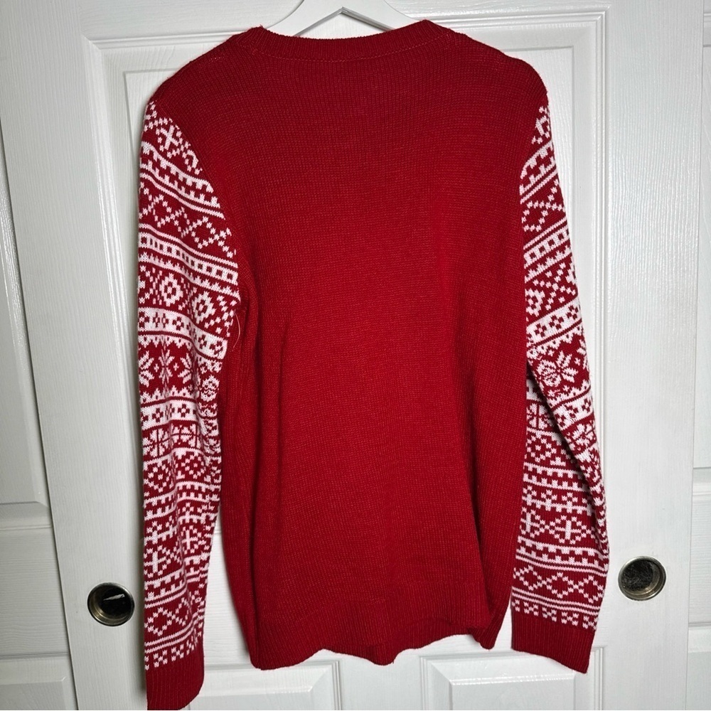 Ugly Christmas Sweater Juniors Womens 3D Pop Out Reindeer Tinsel Bell Medium - Picture 2 of 10